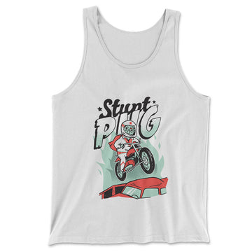 Stunt Pug Men/Unisex Tank in White color
